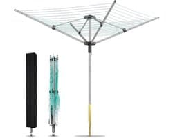 Droogmolen voor buiten - Tuinwasdroger - Was buiten drogen - Extra ruime capaciteit - 50 meter waslijn