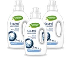 3 x Neutral - Vloeibaar Wasmiddel - Witte Was - Gevoelige Huid - 0% Optische Witmakers, Kleurstoffen & Parfum - 20 Wasbeurten - Voordeelverpakking - 3 stuks