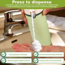 4-in-1 Reisflessen voor Toiletartikelen, Lekvrije 4-in-1 Reisdispenserfles met 4 Navulbare Knijpflesjes met Pompje Erin voor Shampoo Lotion Conditioner Crème — thumbnail 2