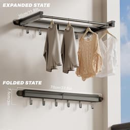 Folding Stainless Steel Drying Rack Balcony Tumble Dryer Extendable for Balcony - ShopVlot — thumbnail 4