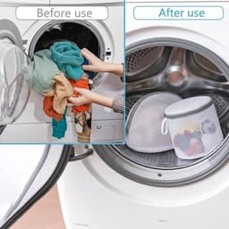 Set van 2 wasnetten klein, wasnet beha voor lingerie, ondergoed en sokken, fijnmazige waszak met ritssluiting, vormvast voor wasmachine — thumbnail 5