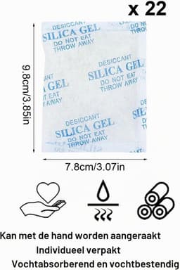 22 Stuks Silicagel 25g, Vochtabsorberende Zakjes, Droogmiddel — thumbnail 5