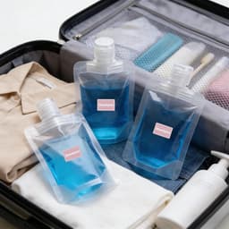 20 st navulbare reisflesjes voor douchegel zeep 30ml 50ml 100ml | herbruikbare vloeistofzakjes met siliconen trechter & label | voor shampoo douchegel lotion sap toiletartikelen op reis — thumbnail 4