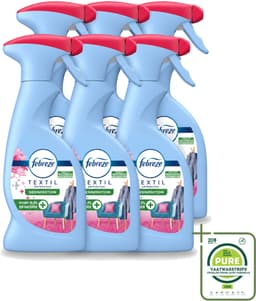6 x Febreze – Textielspray – Roze Anjers – 375 ml - Grootverpakking - Vaatwasstrips - Textielgeur - Textielverzorging - Geurverwijdering - Textielspray - Roze Anjers — thumbnail 1