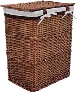 Wasmand – Wasbox – Wassorteerder – Opbergmand – Waszak – Handgevlochten Wilgentakken – Ruime Inhoud 43x34x57,5 cm — thumbnail 4