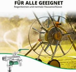 Tuinwaterkraan met dubbele aftap voor wasmachine 1/2" 3/4" 2 slangaansluitingen — thumbnail 2