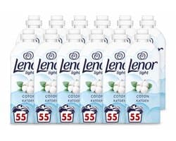 12 x Lenor Light - Wasverzachter - Katoen - Fris & Zacht - 55 Wasbeurten - Voordeelverpakking - 12 stuks