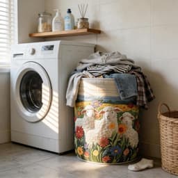 Wasmand, zacht opvouwbaar bohemen - wasmand kleding opbergmand - voor kinderkamer kinderkamer woonkamer badkamer dekens trui poppen handdoeken — thumbnail 3