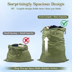 Extra grote, stevige waszak voor reizen - Ideaal voor kleding, organisatie en duurzaamheid — thumbnail 4