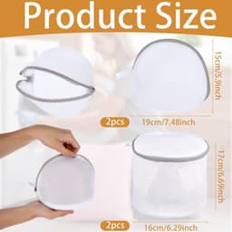 Set van 4 wasnetten voor lingerie, bh's en delicate kleding, wasbescherming met rits, ideaal voor het wassen van ondergoed en fijne stoffen — thumbnail 4