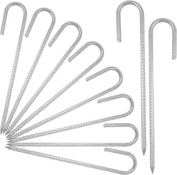 10 stuks 30 cm grondankers van staal, gegalvaniseerde palen voor trampoline, tenten en luifels — thumbnail 1