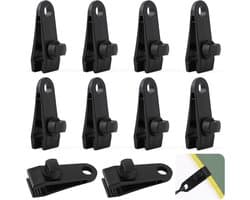 10 stuks zeilspanners van polycarbonaat, verstelbare tarpclips met antislip gekartelde bek voor dekzeilen, luifels en tenten, 8 x 3 x 2,5 cm