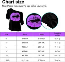 jaren 80 kostuum accessoires set, lippen print T-shirt kant hoofdband oorbellen ketting armband voor jaren 80 themafeest (paars, XXXL) — thumbnail 4
