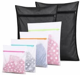Kaiyaya - waszakken set 6 stuks - beschermt kleding en voorkomt slijtage - fijnmazig mesh met rits - voor wasmachine, BH en lingerie - meerkleurig en zwart — thumbnail 1