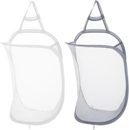 2 hangende wasmanden, uitschuifbare mesh wandwasmand, opvouwbare uittrekbare mesh opbergmand geschikt voor thuis, reizen, camping, badkamer — thumbnail 1