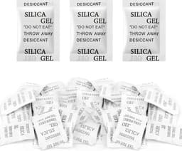 100 zakjes × 1 g silicagel, herbruikbaar, anti-schimmel, vochtabsorberend, zonder kobaltchloride, voor het bewaren van kleding en levensmiddelen — thumbnail 1