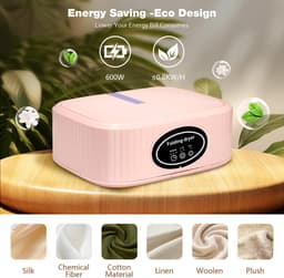 Draagbare Elektrische Wasdroger - Mini Opvouwbaar 1200W Warmeluchtdroger met UV-Sterilisatie - Voor Appartement, Reizen, Camping, Camper - Met 1/2/4H Timer en Capaciteit voor 10 Kledingstukken — thumbnail 5