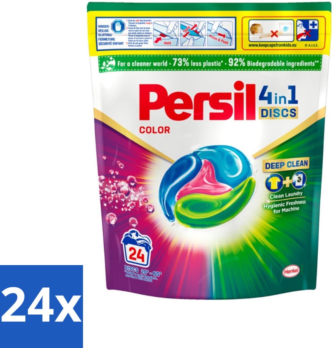 24 x Persil - Wasmiddelcapsules - 4-In-1 Discs - Gekleurde Was - 24 Wasbeurten - Wasmiddelcapsules - Gekleurde Was - Vlekkenverwijdering - Wasverzachter - Wasmiddel — afbeelding 1