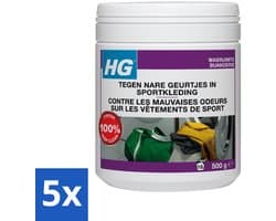5 x HG Wasmiddel Toevoeging Tegen Nare Geuren In Sportkleding 500 gr - Sportkleding Geurverwijdering - Wasmiddel Toevoeging - Geurverwijdering Handdoeken - Stankmoleculen Verwijderen - Sportkleding Reinigen