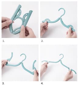 18 stuks - Opvouwbare kledinghanger - Opvouwbare reiskledinghanger met opbergtas - Draagbaar droogrek voor kleding op reis voor zakenreizen, studentenhuizen, thuisgebruik - Blauw — thumbnail 5