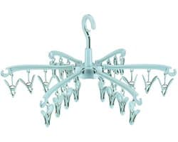 Opvouwbaar droogrek met 24 clips voor het drogen van sokken, ondergoed, babykleding, handdoeken, draaibaar droogrek voor sokken