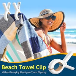 Handdoekklemmen - Blauw en Kaki - 8 stuks - Sterke Plastic Klemmen voor Strandstoelen - Voor Thuis en Buiten — thumbnail 4
