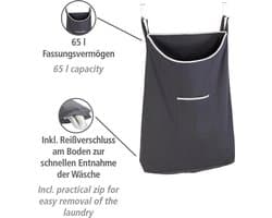 Wenko Overdeur-wasmand Canguro 65 L Katoen Grijs
