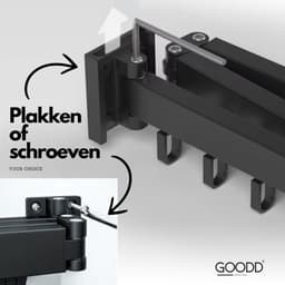 GOODD® - Droogrek - Wasrek - Wanddroogrek - Zwart - Inklapbaar - Rvs — thumbnail 3
