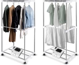 Elektrisch Droogrek - Verwarmd Wasrek - Droger met Warme Ventilatie en Wieltjes - 15KG Capaciteit - 1000W — thumbnail 2