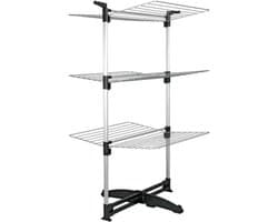 Tomado - Droogtoren Ciclone - 40 meter drooglengte - Zilvergrijs - Inklapbaar - Met haken voor kledinghangers - Aluminium en metaal - 5 jaar garantie