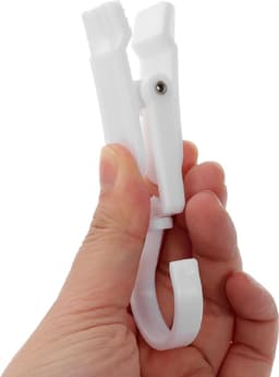 Wasknijpers - Met haak - Anti slip - Speciaal type - Mat Wit - 10 stuks - Droogrek knijpers - 360 graden draaibaar - Wasrek knijpers - Binnen en buiten — thumbnail 2