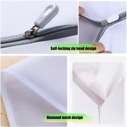 IMPERATORIS® Waszakjes voor Wasmachine - Bescherming voor Fijne Was en Schoenen - Mesh Wasnet met Rits - Voorkomt Slijtage - Set van 4 - transparente - 60 x 50 cm — thumbnail 2