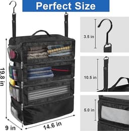 Kofferorganizer – Draagbare Hangende Reisschappen, Opvouwbare Hangende Pakkubussen voor Handbagagekoffers — thumbnail 2