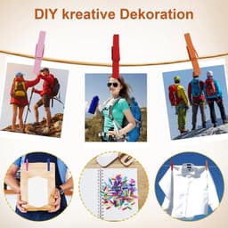 100 Stuks Kleine Houten Knijpers Multicolor voor Foto's, Kaarten en Decoratie — thumbnail 2