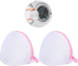 Waszakken - Dikke sandwichnetzakken - 2-pack - BH-wasnetten - Machinewasbaar - Duurzame netwaszakken - Herbruikbaar - Met rits - Anti-klit - Anti-vervorming - BH-specifiek - Netwaszakken - Roze — thumbnail 1