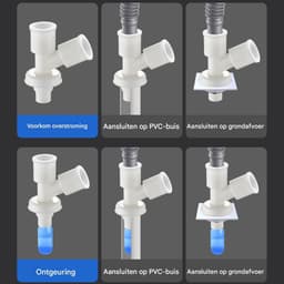 Afvalwaterslangconnector Wasmachine - Afvoerslang Verbindingsstuk - Lekkages Voorkomen - Snelle Montage - 17x15 cm - Wit — thumbnail 4
