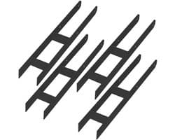 Kotarbau Serie - Stalen H-Paalvoet - 90 MM - Geschikt voor Metalen Bevestiging - Weerbestendig - Set van 4