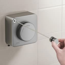 Intrekbare waslijn met doorhangbescherming - 4,8 m uittrekbaar voor wandmontage — thumbnail 1