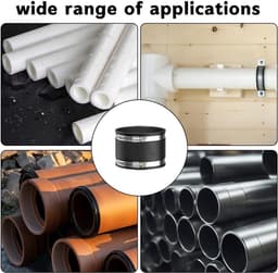 Flexibele rubberen buisconnector met Ø 125 mm - Geluidsdempend en roestvrijstalen klemmen - Voor buisventilatoren — thumbnail 2