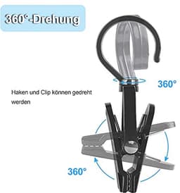 Draaibare wasknijpers in zwart en wit - 20 stuks voor kleding, gordijnen en hoeden — thumbnail 5
