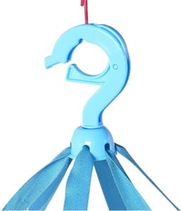 Vouwbare Winddichte Mesh Mand - 3 Niveaus voor Het Drogen van Truien - Blauwe Textielnet — thumbnail 5