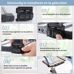 ZRSS® Wasrek Hangend Trapgat - Droogrek Ophangbaar - Voor Radiator, Deur, Balkon - Uittrekbaar - 42-73 cm - Roestvrij Staal — thumbnail 3