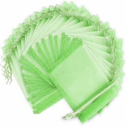 Fruitnetzakken met Trekkoord - Bescherming tegen Wespen, Vogels & Vliegen - 20 stuks - 10x15 cm - Groen — thumbnail 1