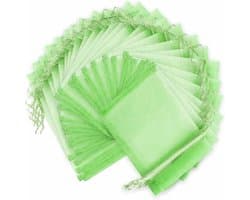 Fruitnetzakken met Trekkoord - Bescherming tegen Wespen, Vogels & Vliegen - 20 stuks - 10x15 cm - Groen