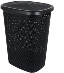 Bathroom Solutions Wasmand - zwart - 60 liter - 37 x 46 x 60 cm - met deksel — thumbnail 5