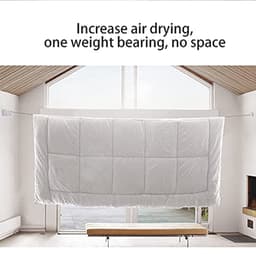 Inklapbare Onzichtbare Waslijn voor Binnen - Dubbele Lijn met Verstelbare Touw voor Balkon en Badkamer - 4.2m — thumbnail 2