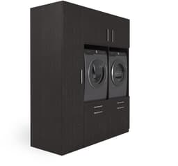 Wasophoogte® Wasmachine Kast Lyon - Wasmachine verhoger - Wasmachine ombouw - 700(D)*1780(B)*2110(H) mm - Zwart — thumbnail 3