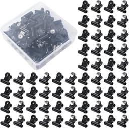 Punaises met clip - Prikspelden clips - Borden organiseren - Bevestigen zonder gaten - 60 stuks - Zwart — thumbnail 1