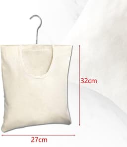 Wasknijper opbergtas met beugel en hanger - set van 2 stuks - beige - voor slaapkamer - 32 x 27 cm - opbergtas voor wasknijpers — thumbnail 5