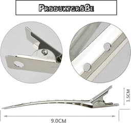 24 stuks Zilveren Haarspelden Professioneel Metaal 9 cm - Styling en Splitsklemmen — thumbnail 2